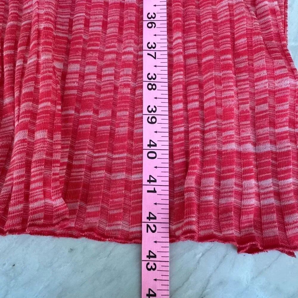Zara hot pink space dye knit cut out back ribbed stretch dress size M - Picture 6 of 6